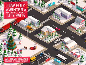 cartoon christmas city pack model
