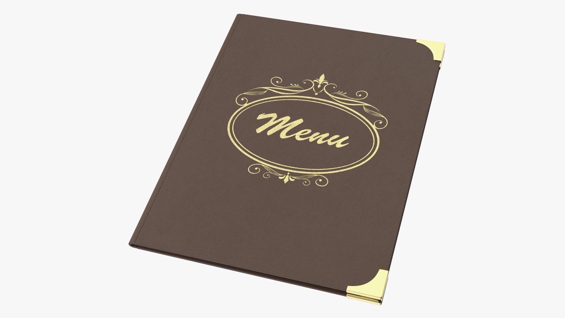 Luxury Leather Menu Cover Brown 3D model preview