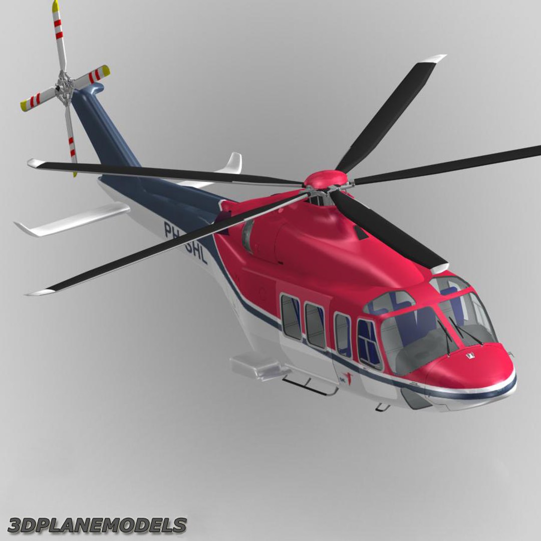 3d Model Agusta Westland Aw-139 Helicopter