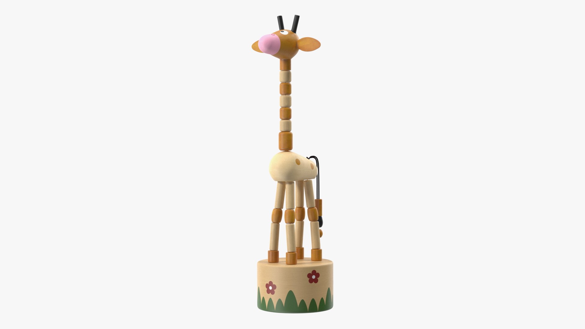 Giraffe Push Puppet Toy Rigged 3D model preview