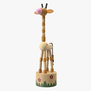 3D Giraffe Push Puppet Toy Rigged