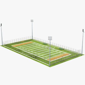 3D model American Football Arena with Fence