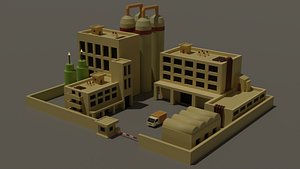 3D Chemical Industry Campus with a Truck model