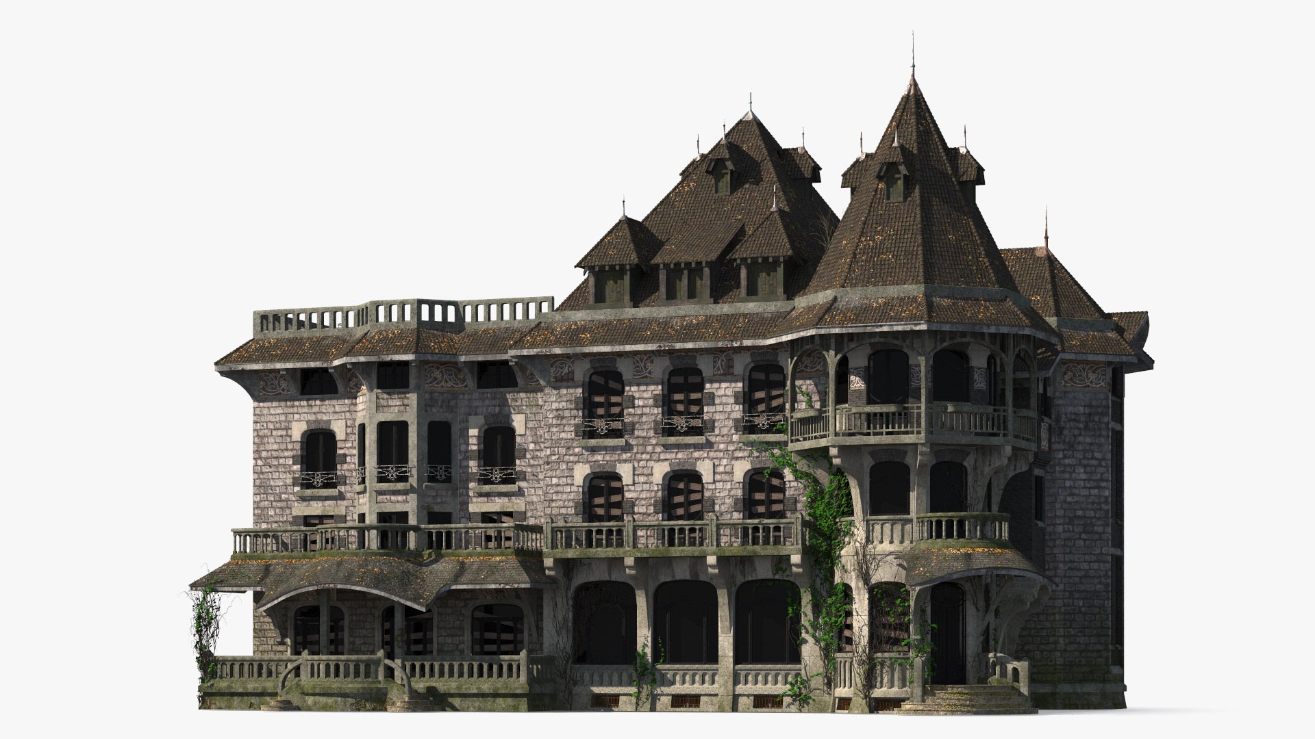 Old Haunted Mansion 3D model preview