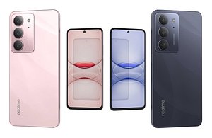Realme C75x Blue And Pink Low Poly 3D model