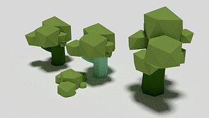 tree polygonal p 3D model