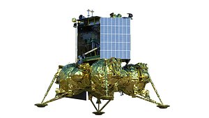 3D Luna 25 Luna globe lander model