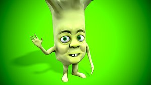 3D model cartoon broccoli