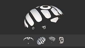 Scifi Parachute A03 Projection - Character Accessories Design 3D model