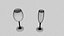 set glass wine 2 3D model