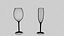 set glass wine 2 3D model