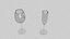 set glass wine 2 3D model