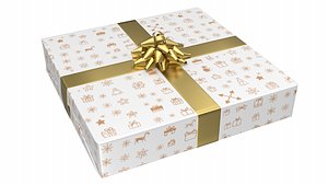 Christmas Present PBR White 06 3D model