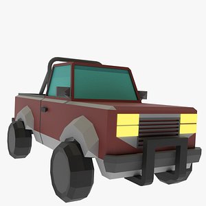 lowpoly pickup car model