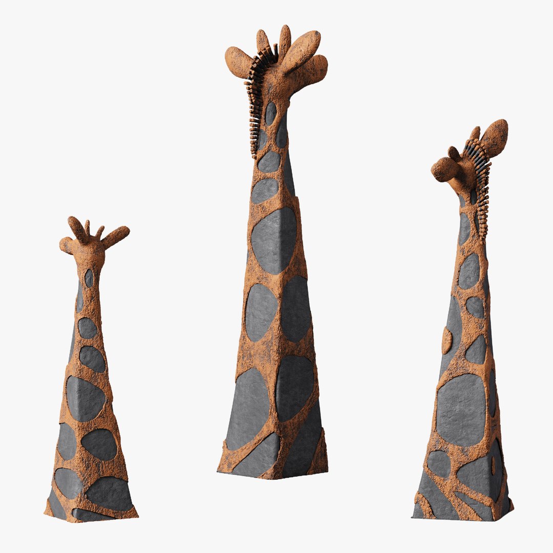 3D Model Sculpture In Clay Giraffes - TurboSquid 2084223