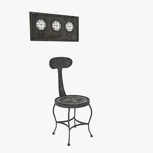 3d metal chair clock