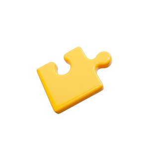 3d jigsaw puzzle piece yellow 3D model
