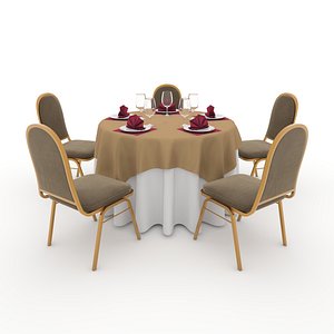 3D Banquet Table and Chair 15