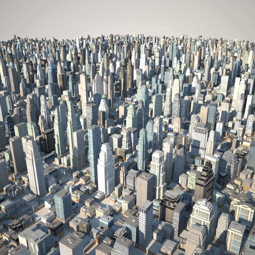 Cityscape Scene Highrise 3d Model