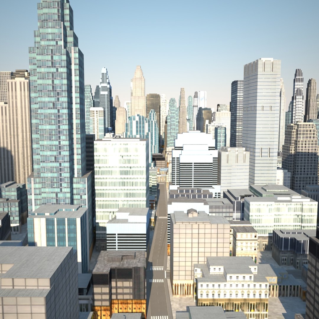 Cityscape Scene Highrise 3d Model
