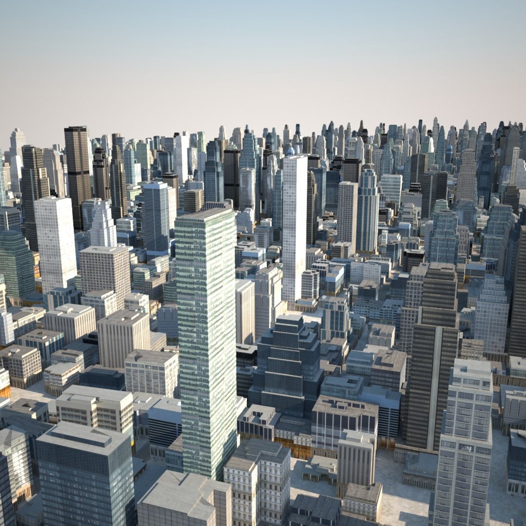 Cityscape Scene Highrise 3d Model