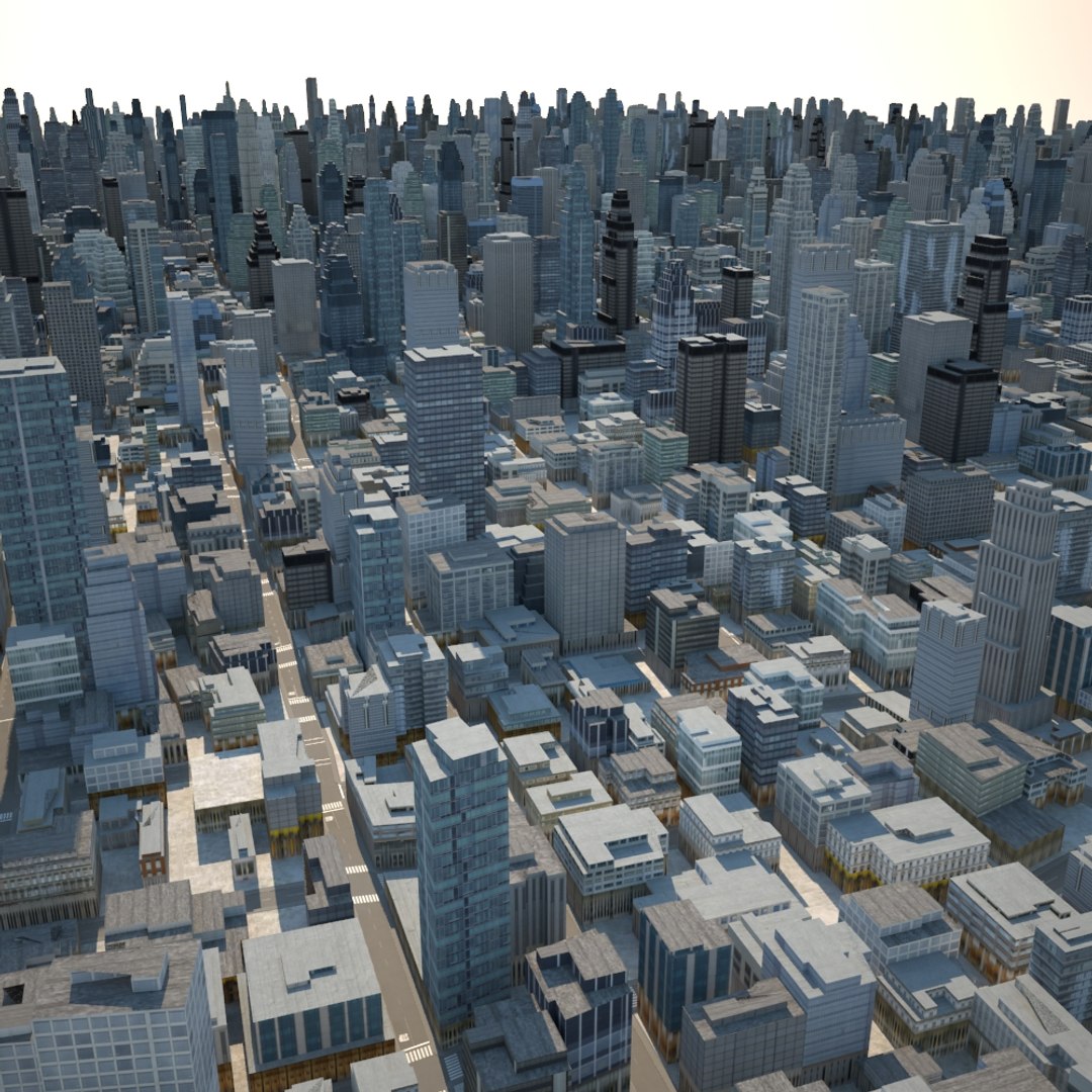 Cityscape Scene Highrise 3d Model