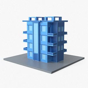 Midrise Apartment Building Low Poly
