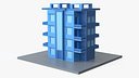 Midrise Apartment Building Low Poly