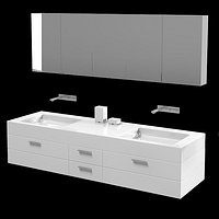 Burg burgbad double sink bathroom furniture solitaire modern contemporary