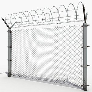 barbed wire fence 3D model