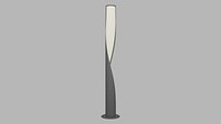 Curved Garden Light Fixture 3D Model - Slim curved outdoor lamp post for pathway courtyard walkway