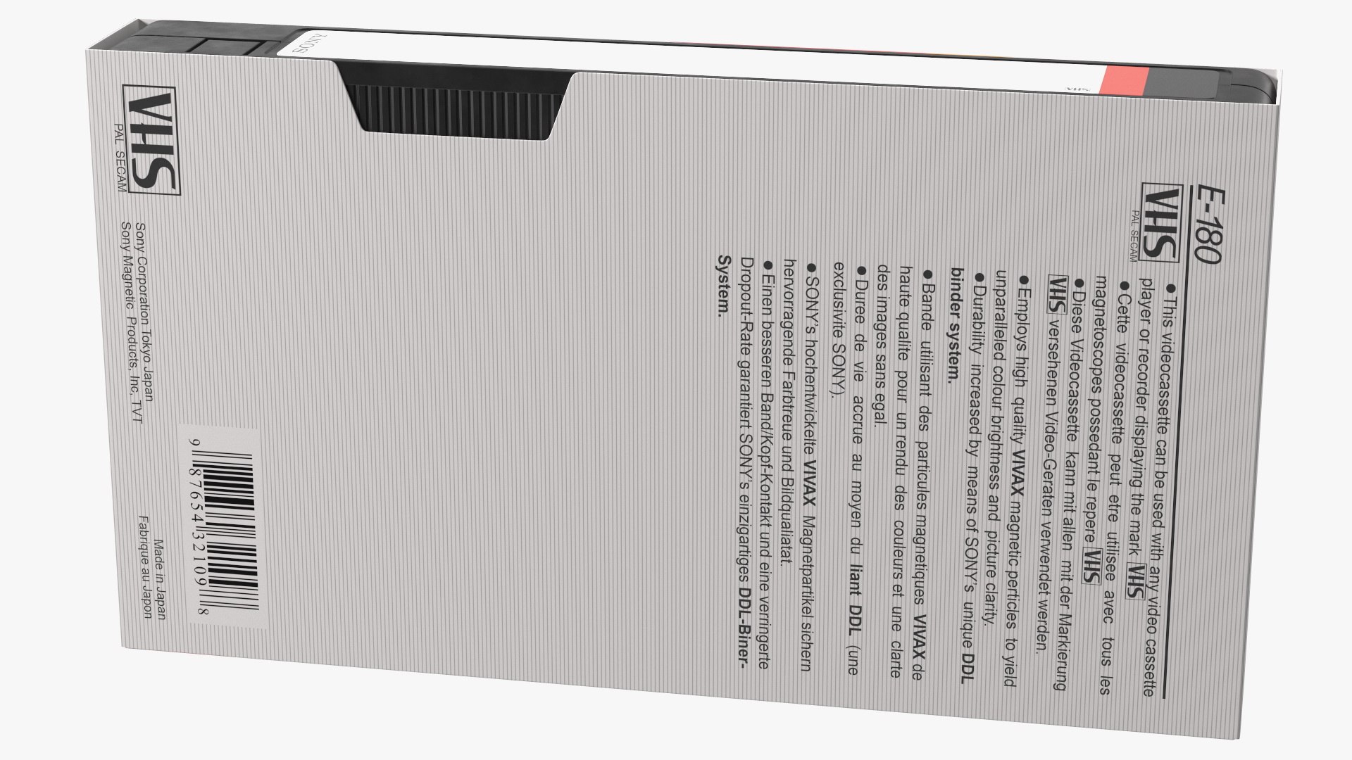 3D model Sony Dynamicron E180 VHS Cassette with Cover https://p.turbosquid.com/ts-thumb/fR/Gd2rD4/2Z/sonydynamicrone180vhscassettewithcover3dmodel015/jpg/1631688160/1920x1080/fit_q87/e3d493b3e90c986c5002902b11c8e9dc18ff0722/sonydynamicrone180vhscassettewithcover3dmodel015.jpg