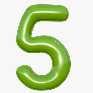 balloon numeral 5 3D model