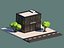 Isometric Low Poly City Cartoon Buildings Cars and Forest Pack