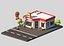Isometric Low Poly City Cartoon Buildings Cars and Forest Pack