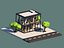 Isometric Low Poly City Cartoon Buildings Cars and Forest Pack