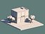 Isometric Low Poly City Cartoon Buildings Cars and Forest Pack