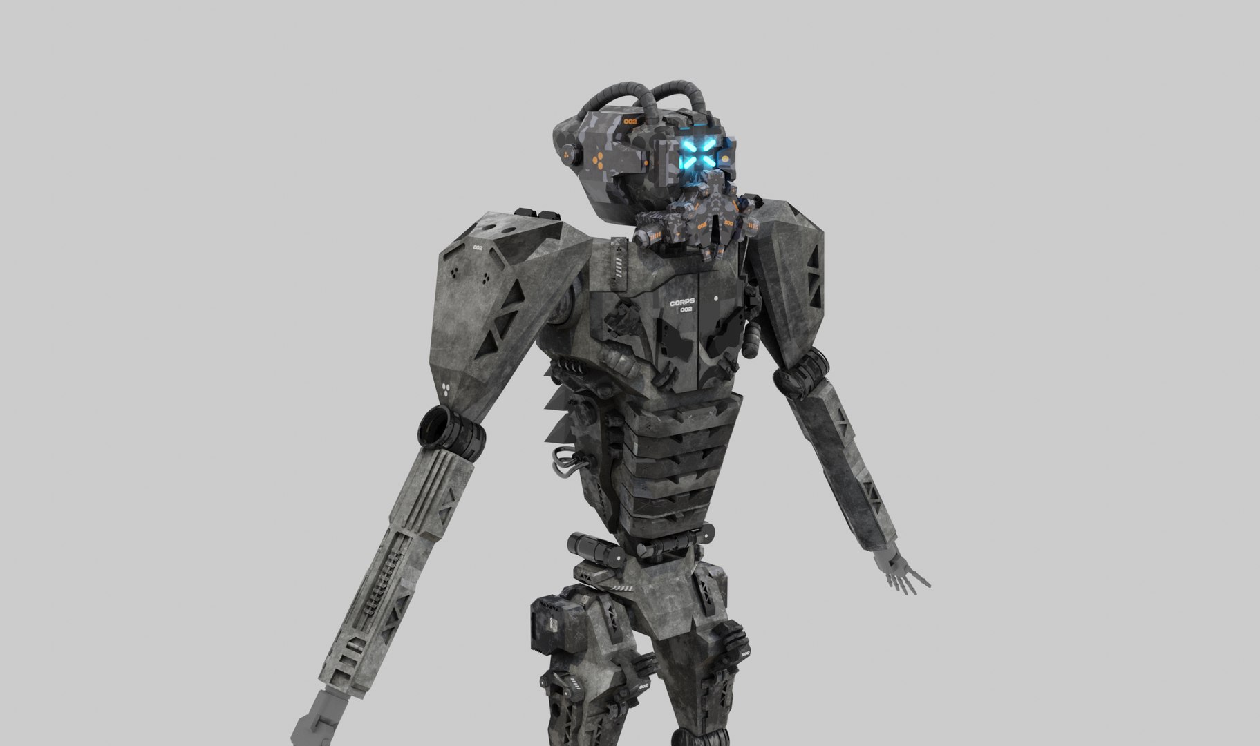 Cyberpunk Robot 2 3D Model - TurboSquid 1899878