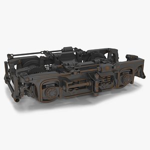 3D Rusty Rail Train Wheels