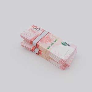100 Hong Kong dollar HKD Currency model