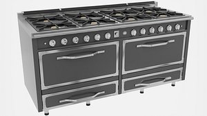 Freestanding Range with 8 Burners-66inch 3D model