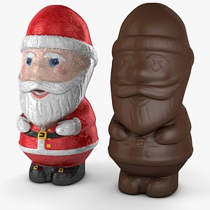 3D model foil chocolate santa christmas