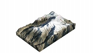 3D Churen Himal Mountain