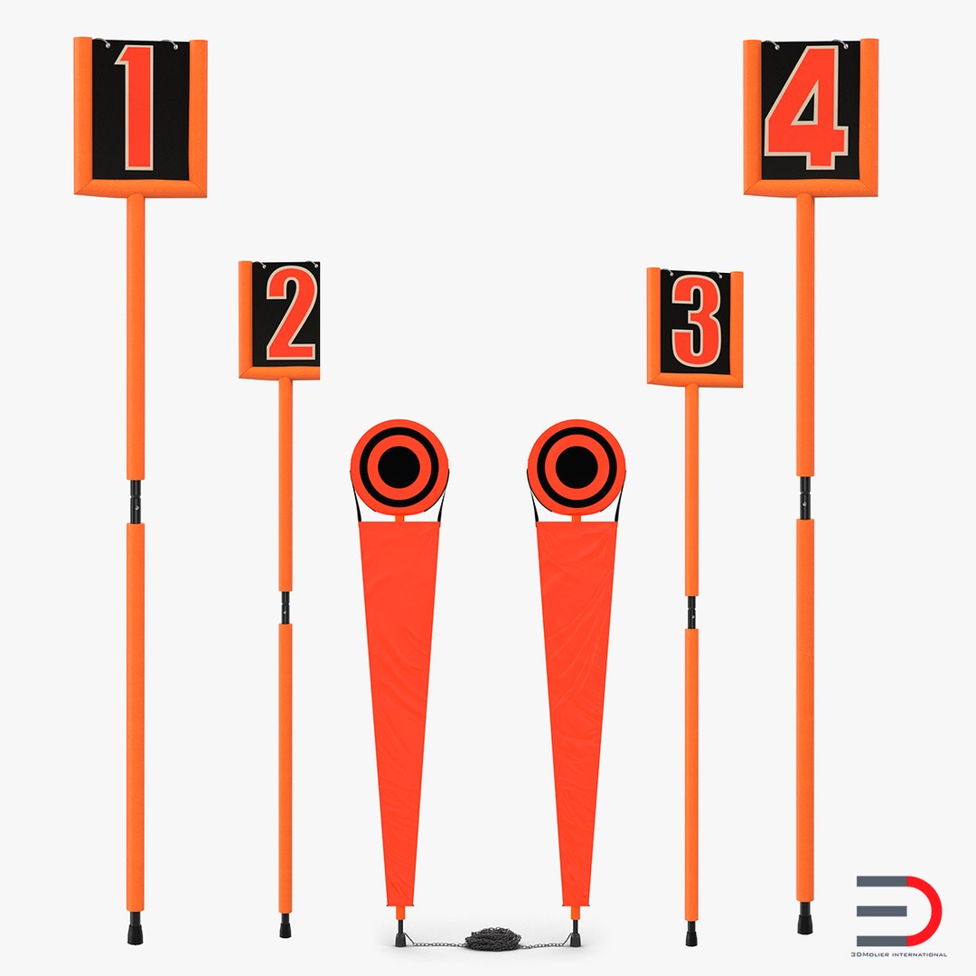 American Football Markers Collection 3D model preview