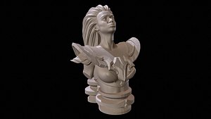 Fantasy Warrior Bust  High Poly for 3D Print 3D model