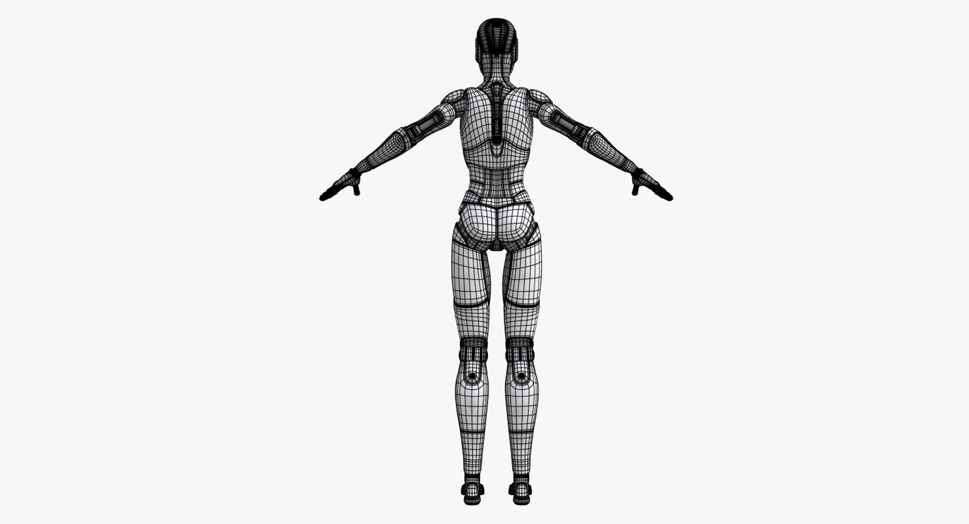 sci-fi female robot 3d model