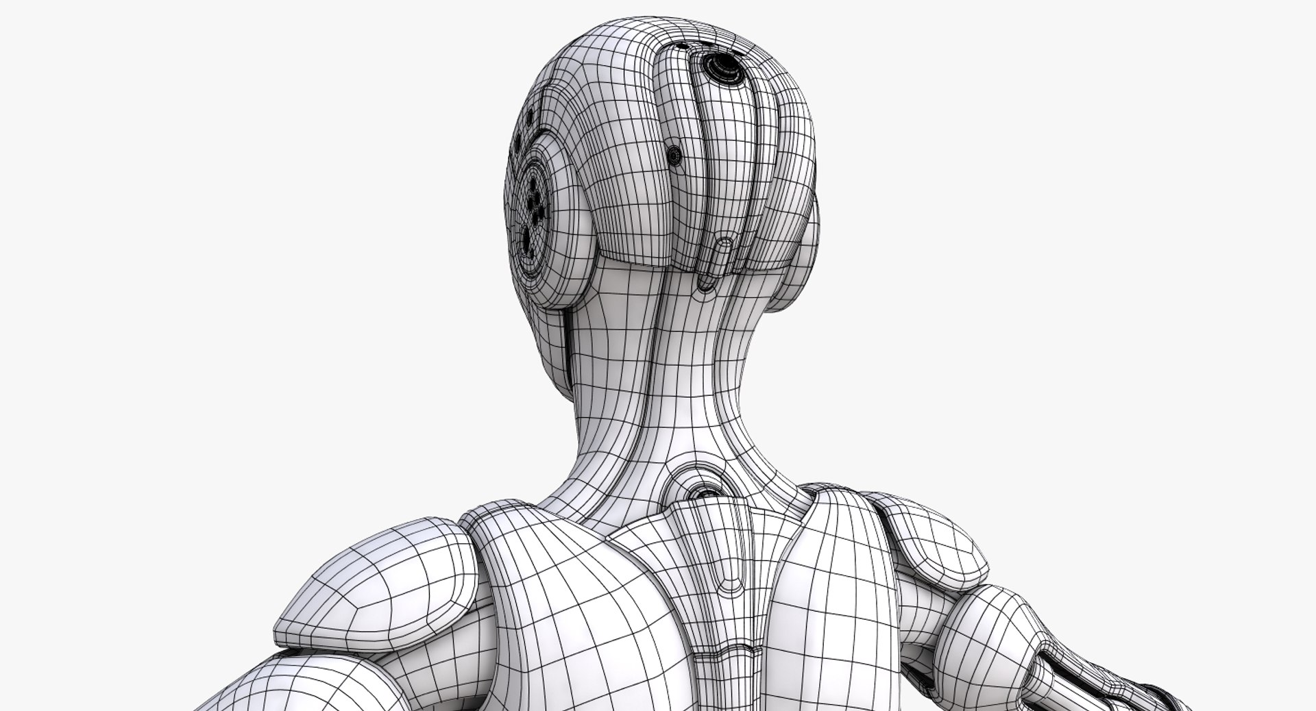sci-fi female robot 3d model