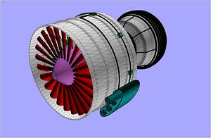 High Bypass Ratio Turbo Fan Engine Assembly Model