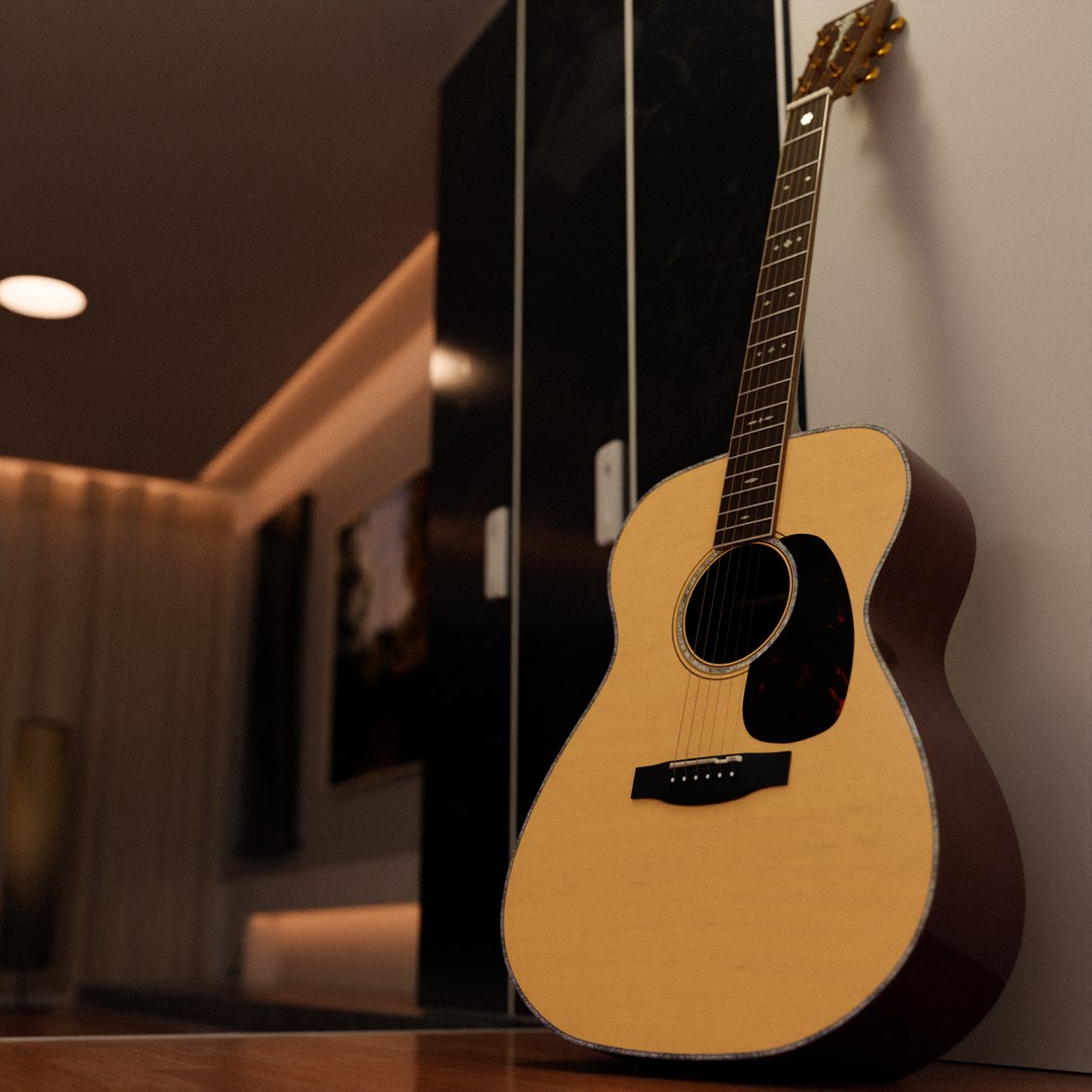 3D model Acoustic Guitar Martin CMT D-41 model - TurboSquid 1736221