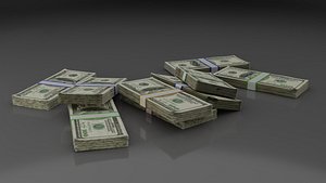 stack money dollars 3D model